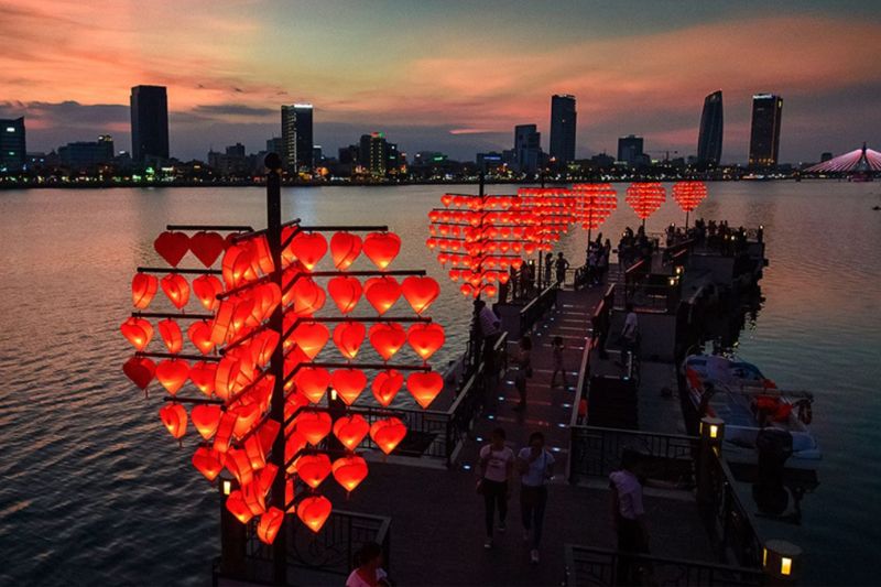 Love Bridge is sparklingly beautiful and romantic when lit up